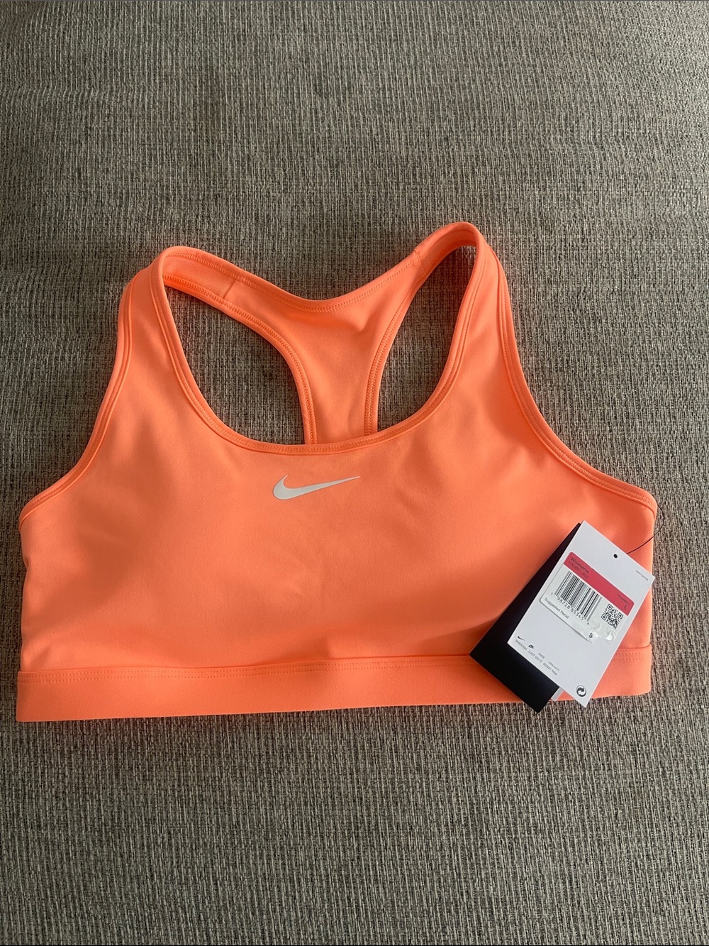 Nike Coral-Orange Dri-FIT Medium Support Racerback Sports Bra